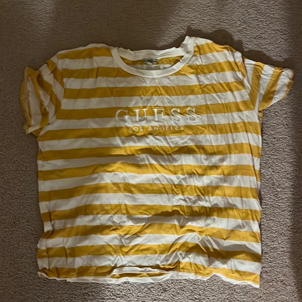 GUESS striped yellow t-shirt